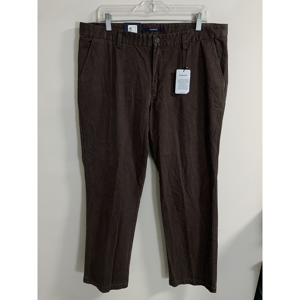 GANT Chino Trousers 38x32 Brown New Haven Regular Straight Pants Business Casual